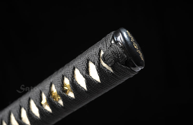 Hand Forged Katana Clay-Tempered Blade Traditional Iron Tsuba