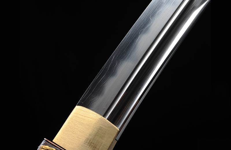 Carbon Steel Short Katana with Genuine Hamon & Premium Scabbard