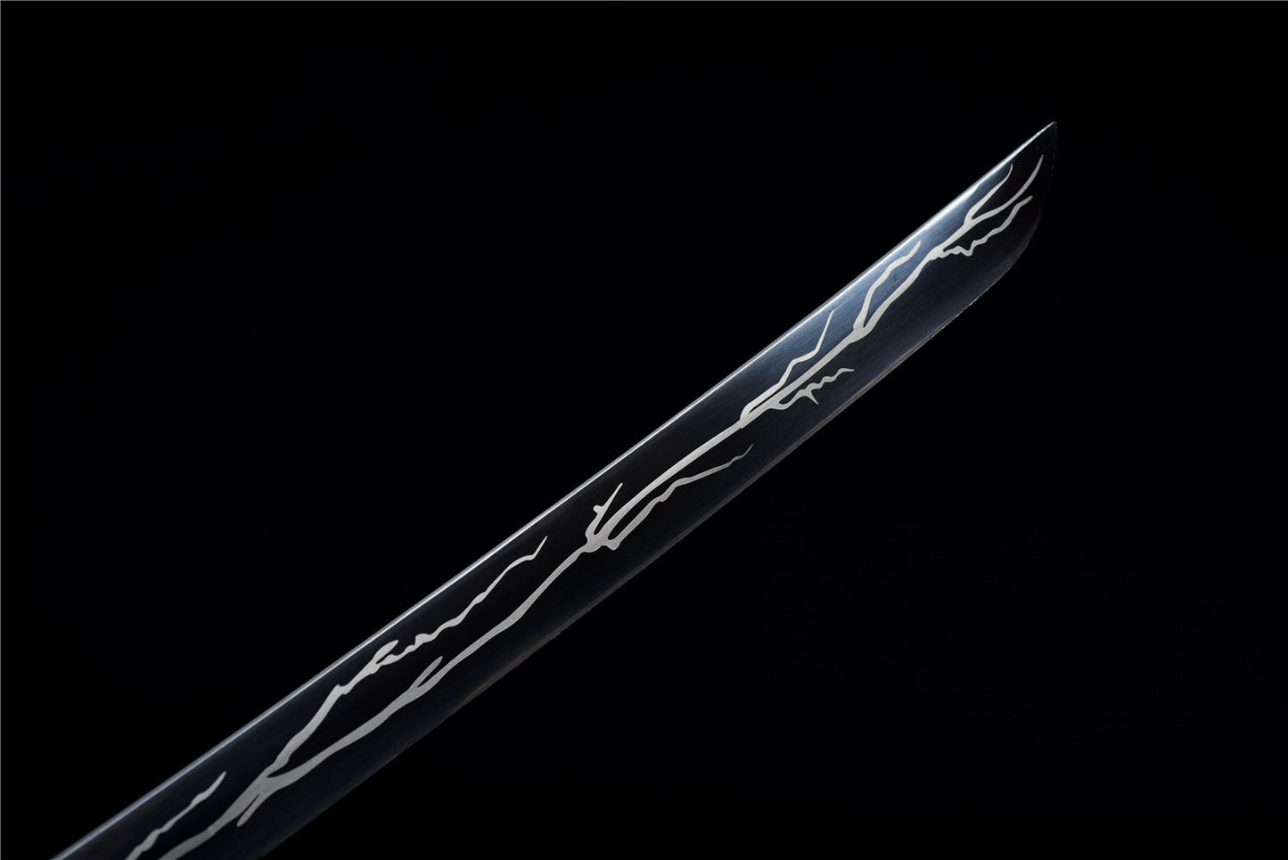 Hand Forged Katana Black Branches Hamons Original Color Scabbard