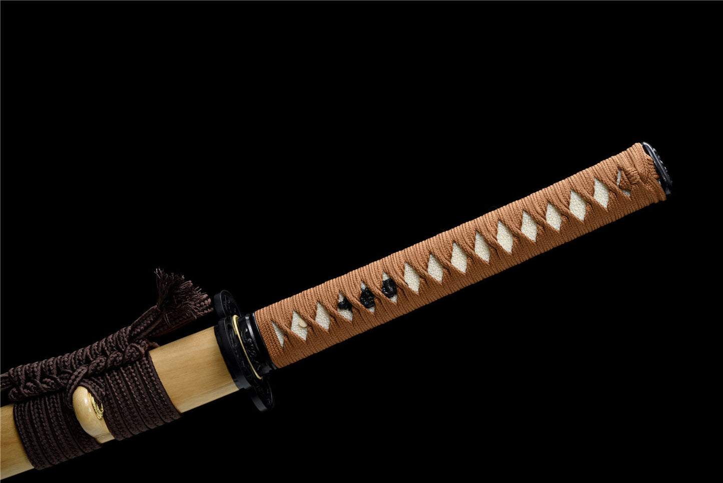 Hand Forged Katana Black Branches Hamons Original Color Scabbard