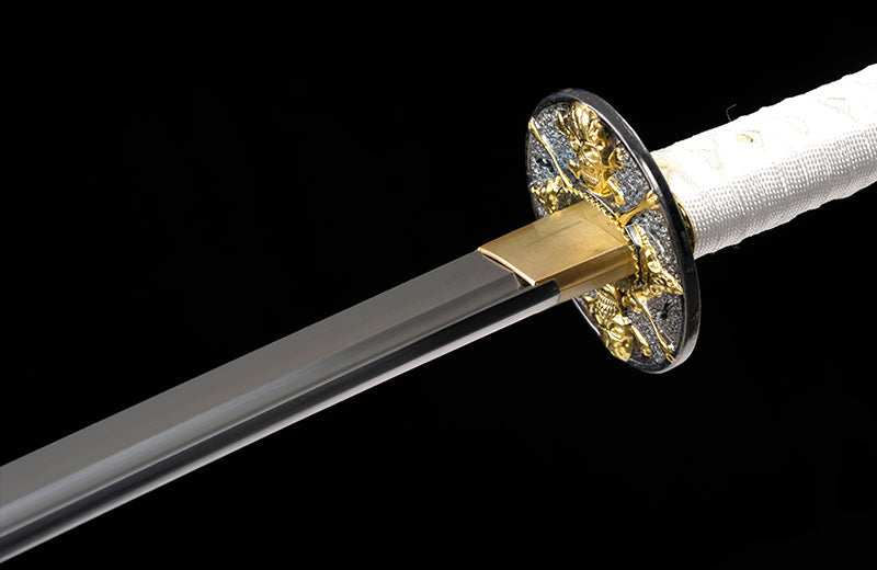 White High Carbon Steel Katana Practice White Scabbard