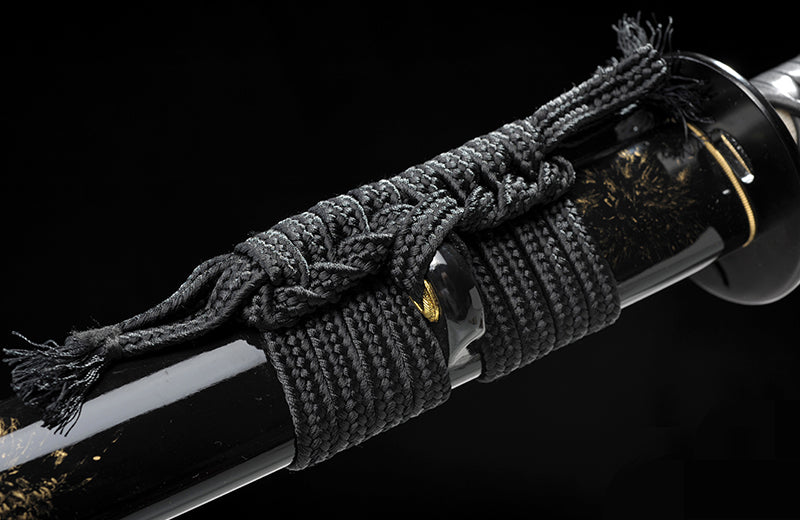 Full-Tang, Clay-Tempered Katana with Leather-Wrapped Handle