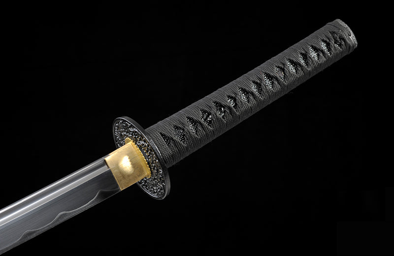 Hand Forged Katana High Carbon Steel Practice With Black Scabbard