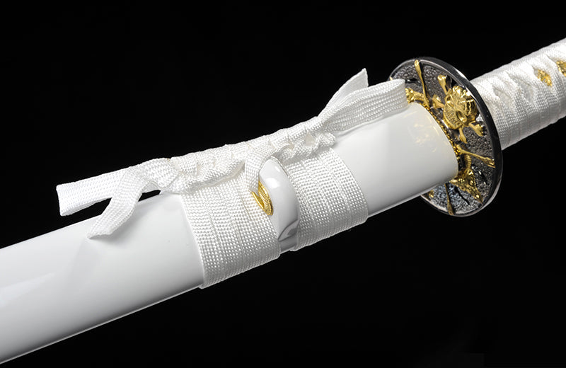 White High Carbon Steel Katana Practice White Scabbard