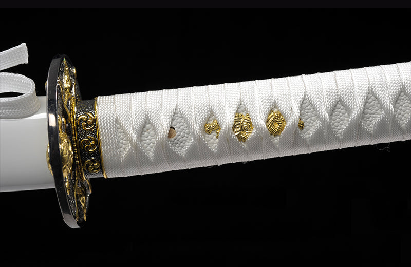 White High Carbon Steel Katana Practice White Scabbard