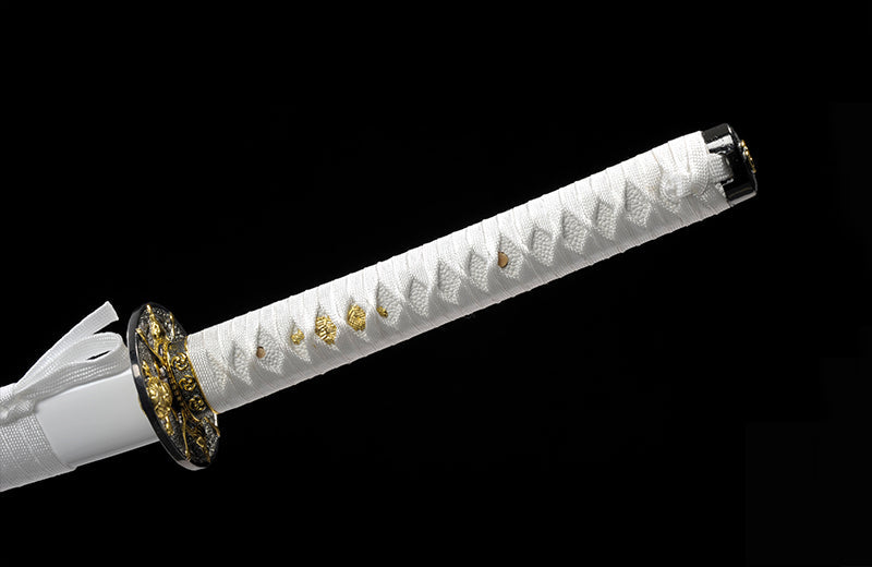 White High Carbon Steel Katana Practice White Scabbard