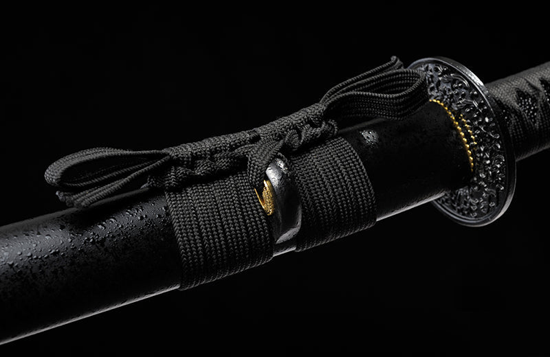 Hand Forged Katana High Carbon Steel Practice With Black Scabbard