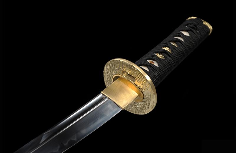 Rosewood Scabbard Short Katana: Hand-Forged, Real Hamon, Full Tang