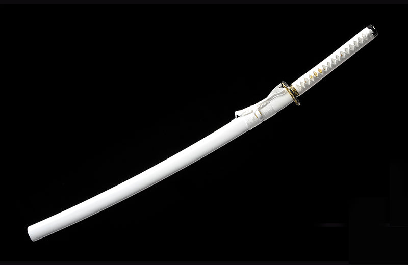 White High Carbon Steel Katana Practice White Scabbard