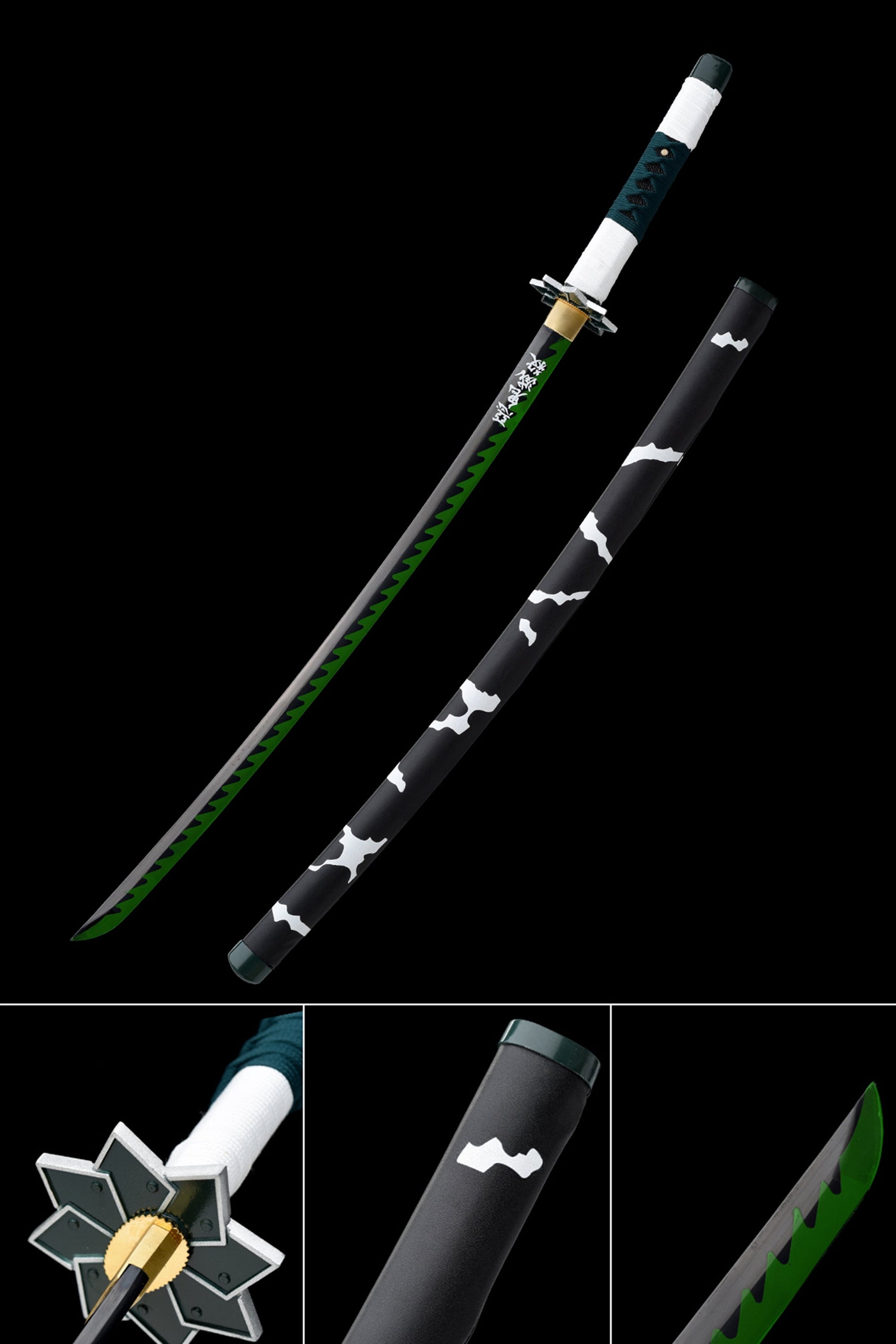 Handmade Demon Slayer Sword Rengoku Tanjirou Real Metal Full Tang Cosp -  Masamune Swords-Samurai Katana Swords UK For Sale