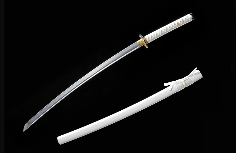 White High Carbon Steel Katana Practice White Scabbard