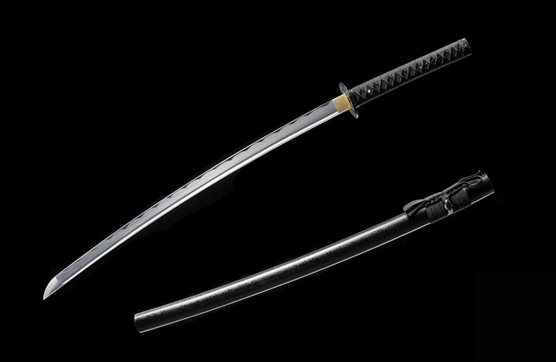 Hand Forged Katana High Carbon Steel Practice With Black Scabbard