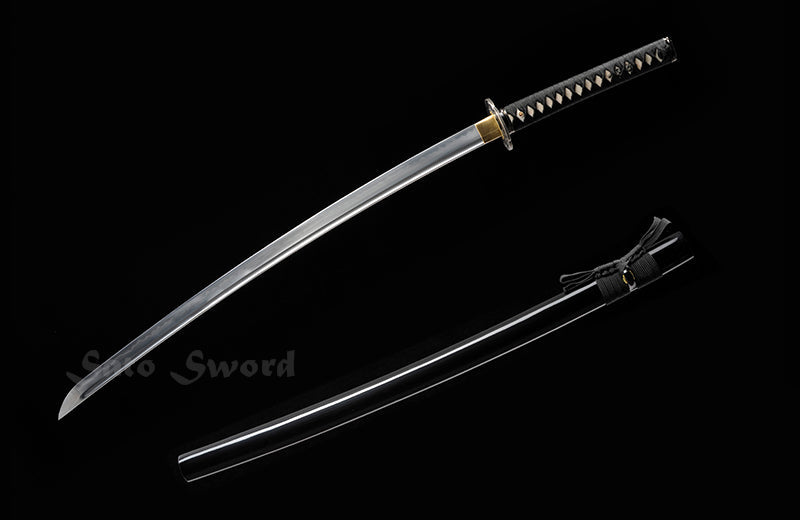 Traditional Clay Tempered Hand Forged Katana Black Scabbard