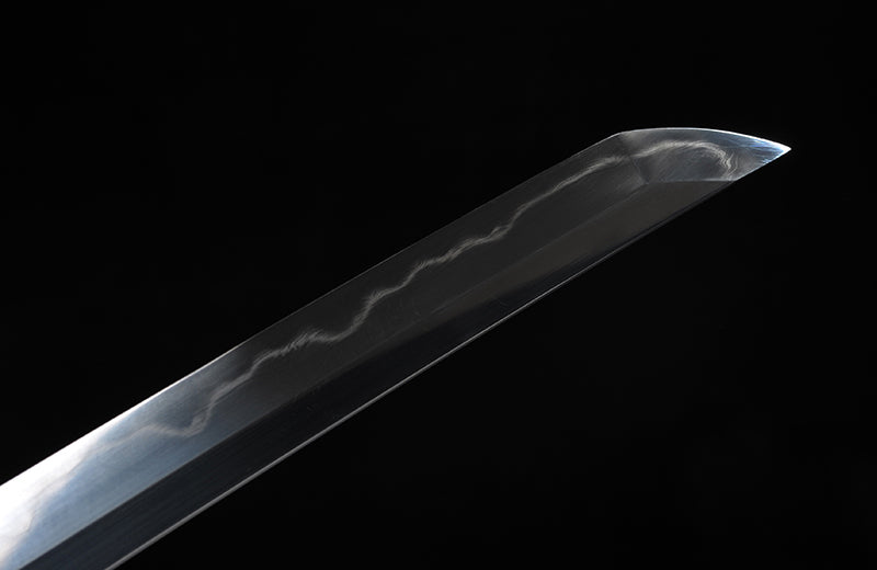 Full-Tang, Clay-Tempered Katana with Leather-Wrapped Handle