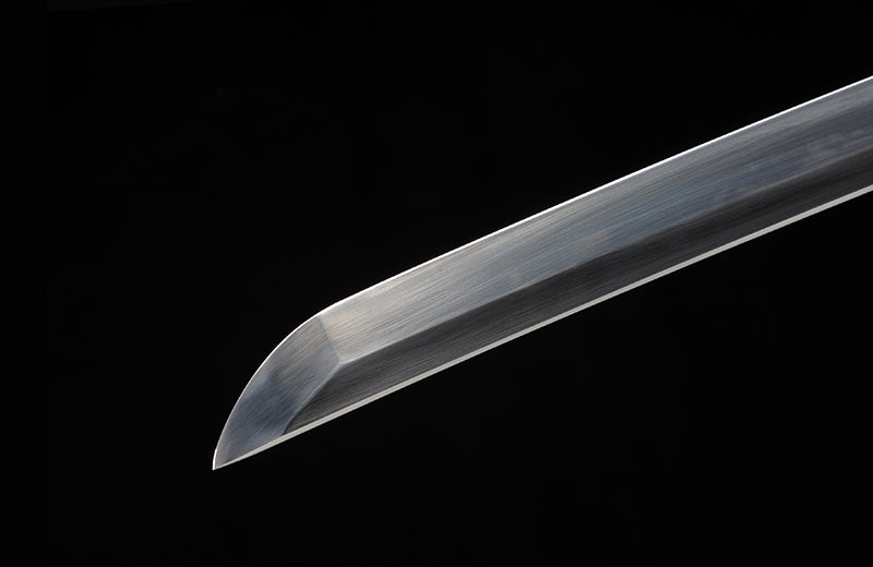 High-Carbon Steel Katana with Clay-Tempering & Green Scabbard