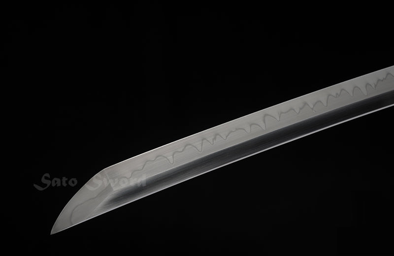 Hand Forged Katana Clay-Tempered Blade Traditional Iron Tsuba