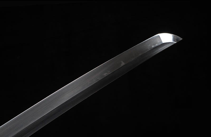 High-Carbon Steel Katana with Clay-Tempering & Green Scabbard