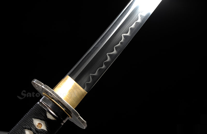 Traditional Clay Tempered Hand Forged Katana Black Scabbard