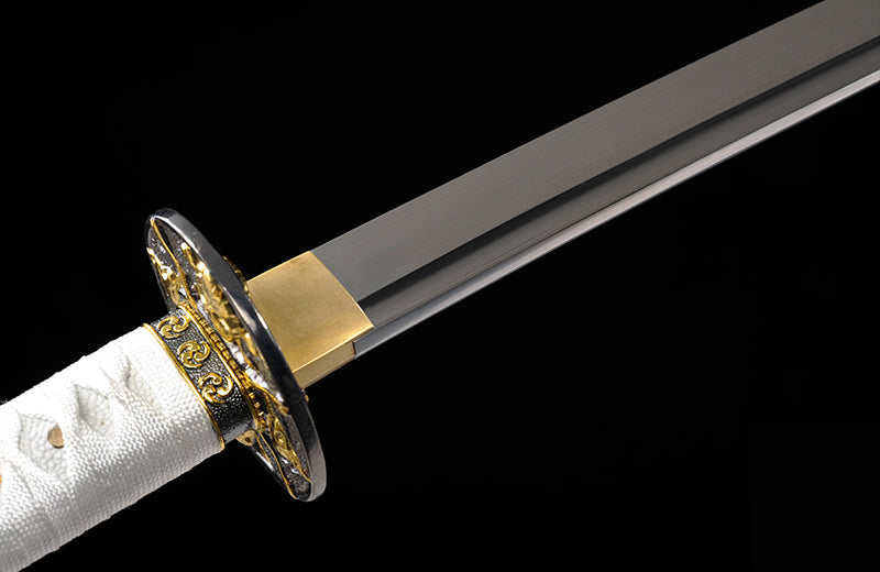 White High Carbon Steel Katana Practice White Scabbard