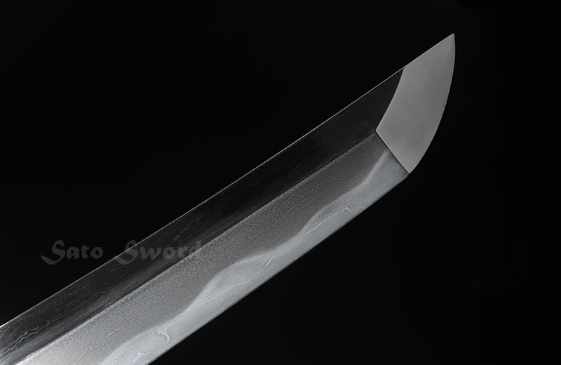 Hand Forged Short Size Katana, Damasus Steel With Clay-Tempered