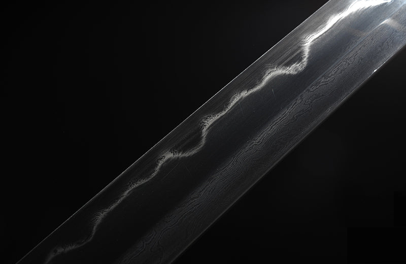 Full-Tang, Clay-Tempered Katana with Leather-Wrapped Handle