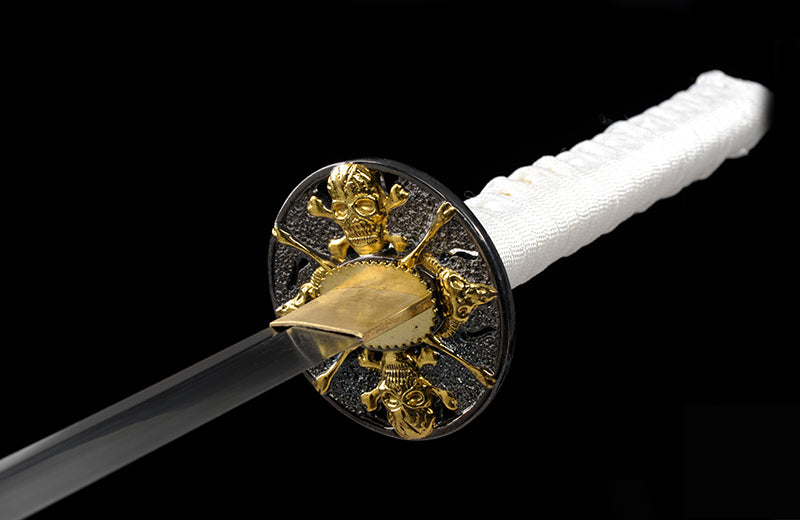 White High Carbon Steel Katana Practice White Scabbard