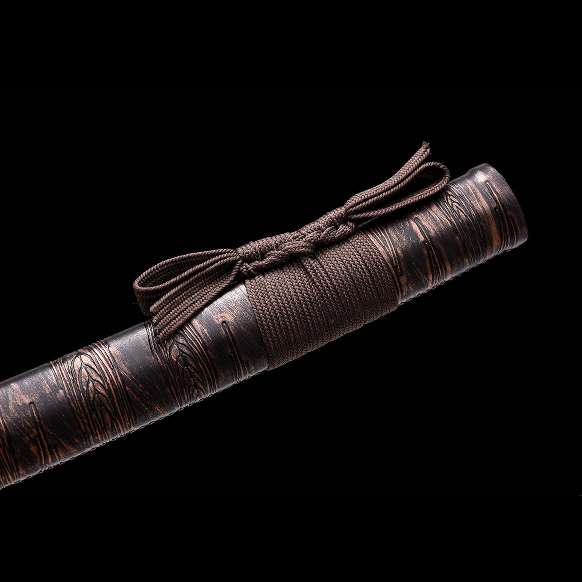 Hand Forged Manganese Steel Engraving Pattern Brown Katana