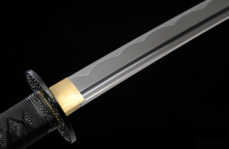 Hand Forged Katana High Carbon Steel Practice With Black Scabbard